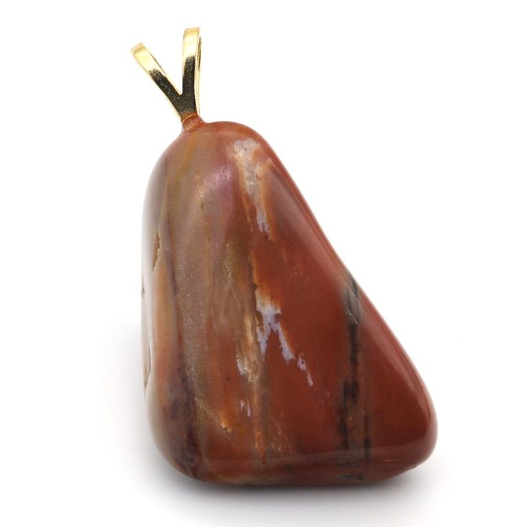 Anhänger aus versteinertem Mammutbaum-Holz mit vergoldeter Silberöse – Symbolbild im Edelstein-Lexikon